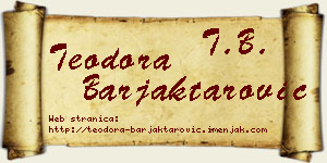 Teodora Barjaktarović vizit kartica